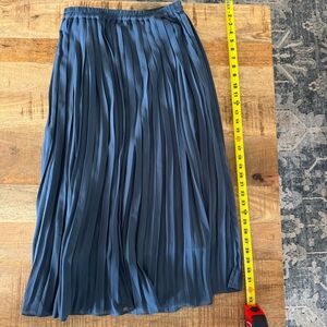 Bohme Navy Pleated Midi Skirt